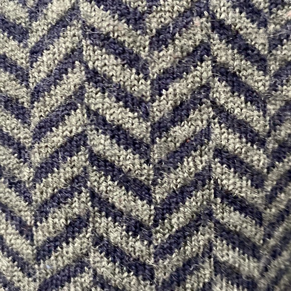 Vintage Magnolia Wool / Wool Blend Cardigan Sweater/Blazer Grey/Navy Blue Size S - Picture 6 of 7